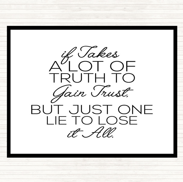 White Black A Lot Of Truth Quote Dinner Table Placemat