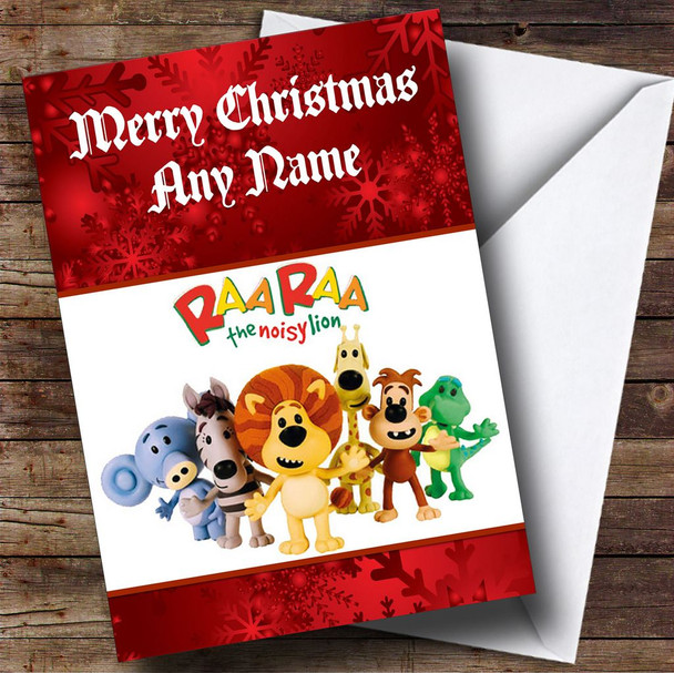 Rara The Noisy Lion Personalised Christmas Card