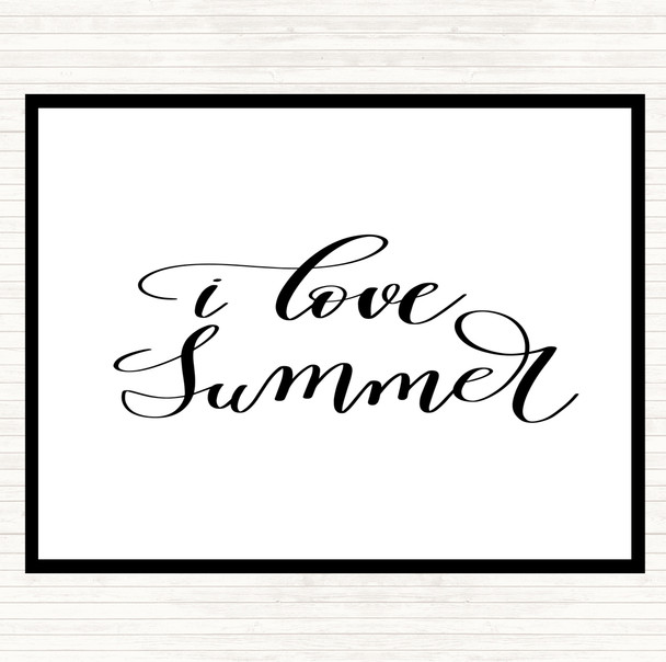 White Black I Love Summer Quote Mouse Mat Pad