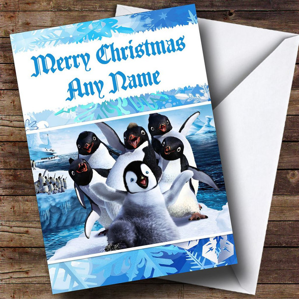 Happy Feet Personalised Christmas Card