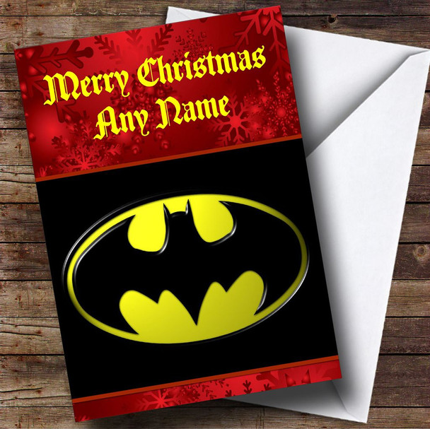 Batman Red Personalised Christmas Card