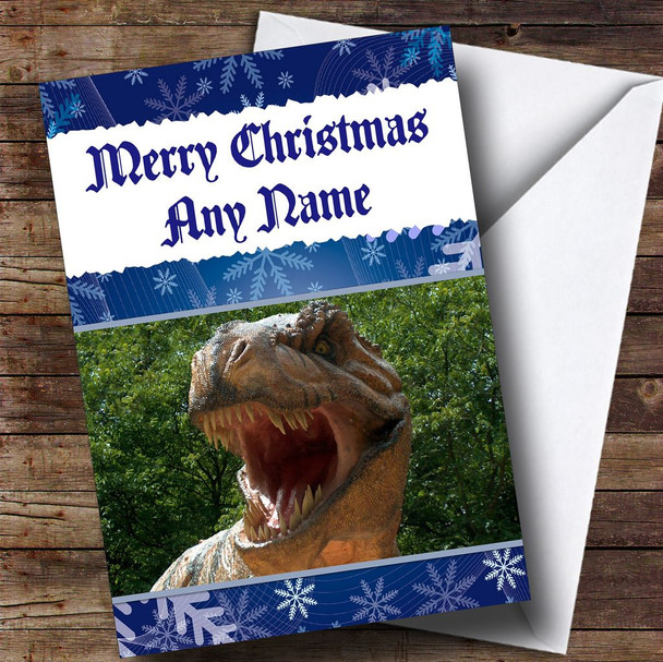 T Rex Dinosaur Personalised Christmas Card