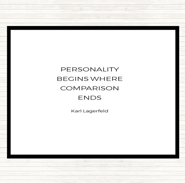 White Black Karl Personality Quote Dinner Table Placemat