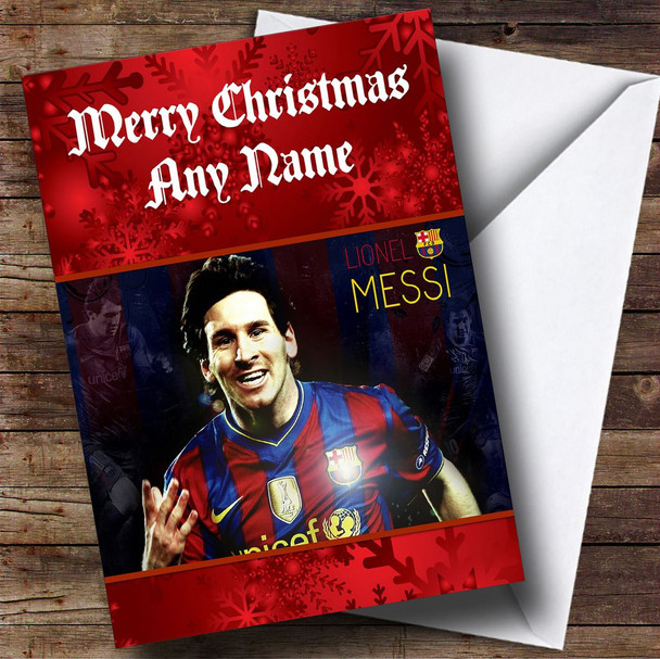 Lionel Messi Football Personalised  Christmas Card