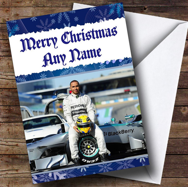 Lewis Hamilton Formula Personalised Christmas Card