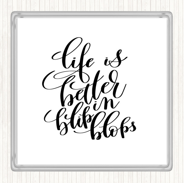 White Black Life Is Better In Flip Flops Quote Drinks Mat Coaster