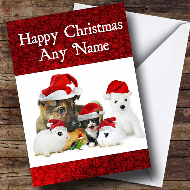 Animals Christmas Card Personalised
