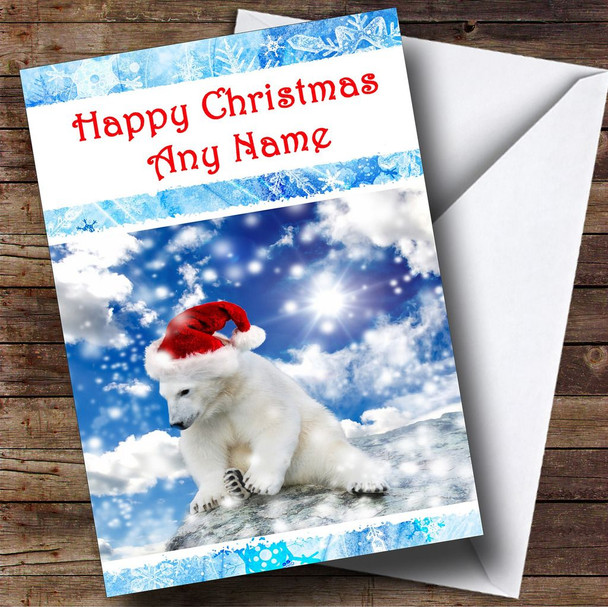 Stunning Polar Bear Christmas Card Personalised