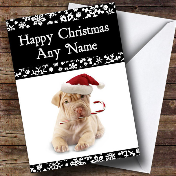 Puppy Dog Christmas Card Personalised