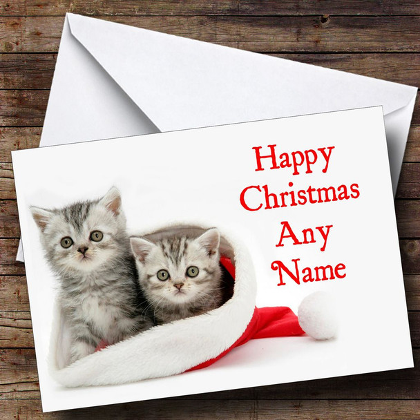 Lovely Kittens Christmas Card Personalised