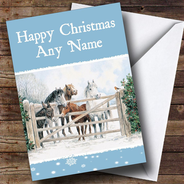 Horses Christmas Card Personalised