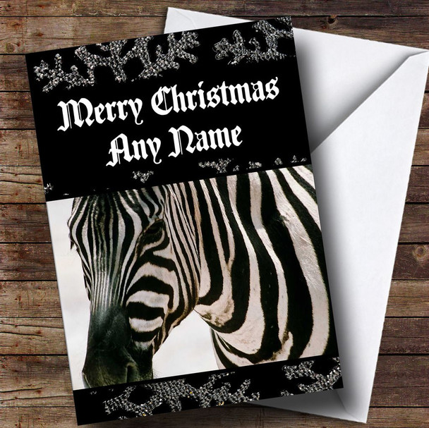 Zebra Personalised Christmas Card