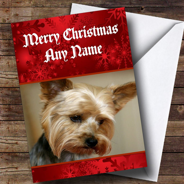 Yorkshire Terrier Dog Personalised Christmas Card