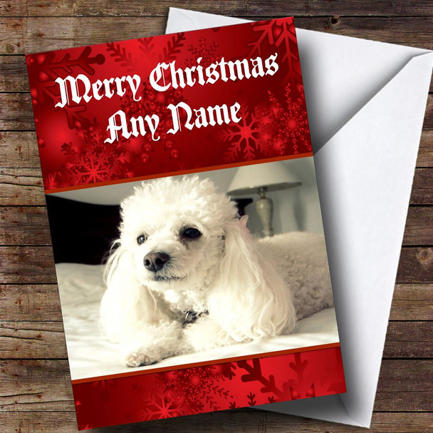 Poodle Dog Personalised Christmas Card
