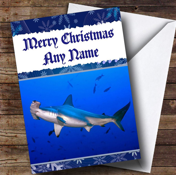 Hammerhead Shark Personalised Christmas Card