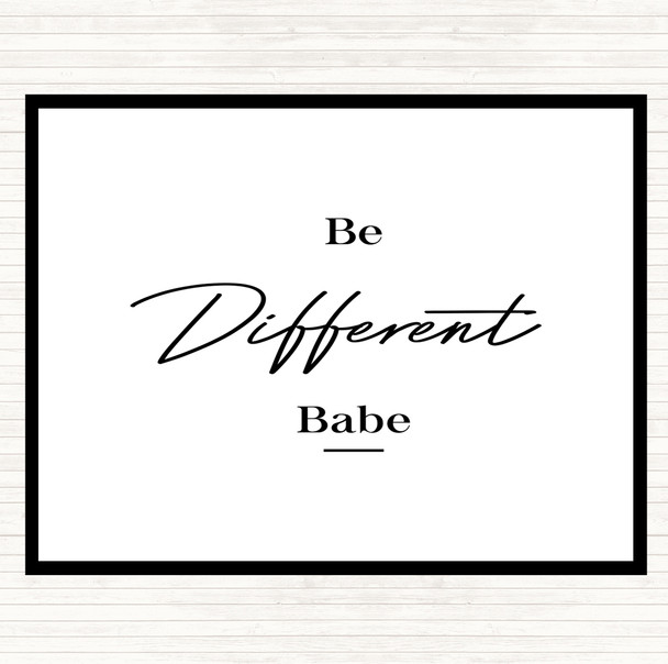 White Black Be Different Quote Mouse Mat Pad