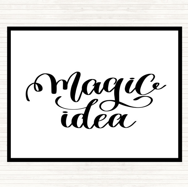 White Black Magic Idea Quote Mouse Mat Pad