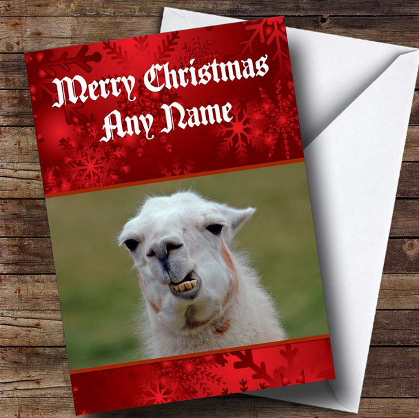 Lama Personalised Christmas Card