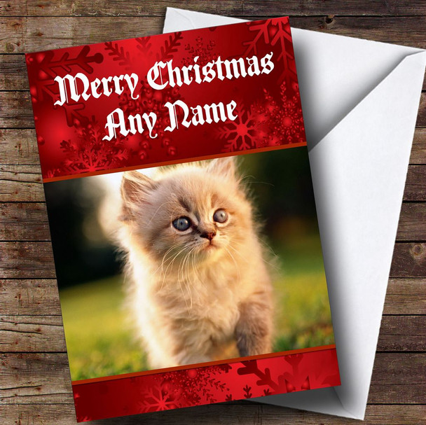 Ginger Kitten Personalised Christmas Card