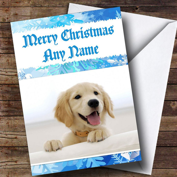 Cute Labrador Puppy Personalised Christmas Card