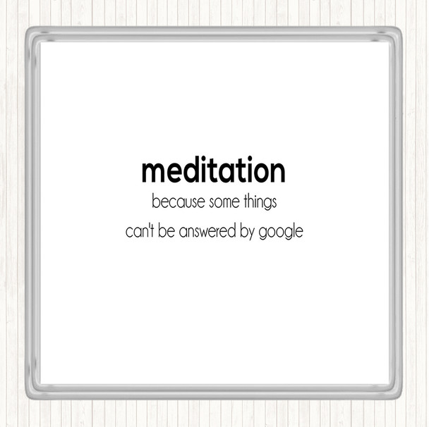 White Black Meditation Quote Drinks Mat Coaster