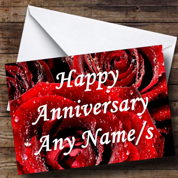 Red Rose Personalised Anniversary Card