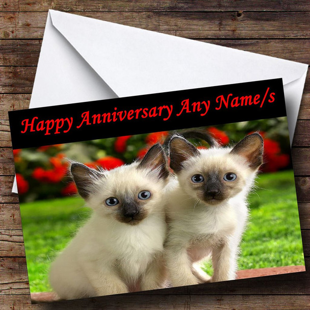 Cute Kittens Personalised Anniversary Card