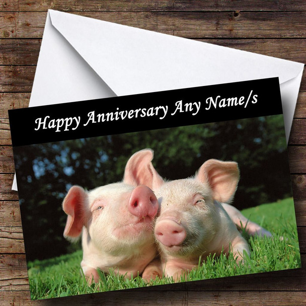 Pig Personalised Anniversary Card