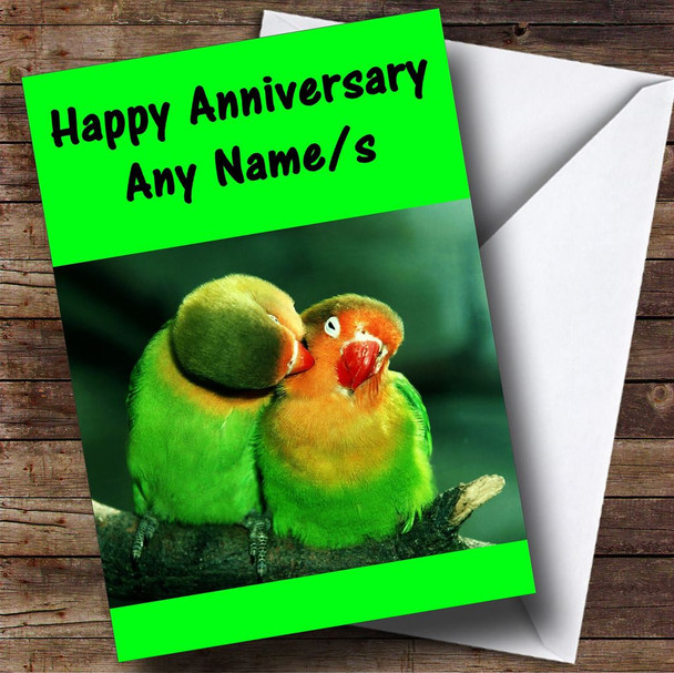 Parrots Personalised Anniversary Card