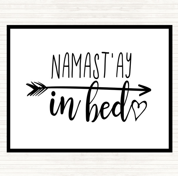 White Black Namaste Quote Dinner Table Placemat