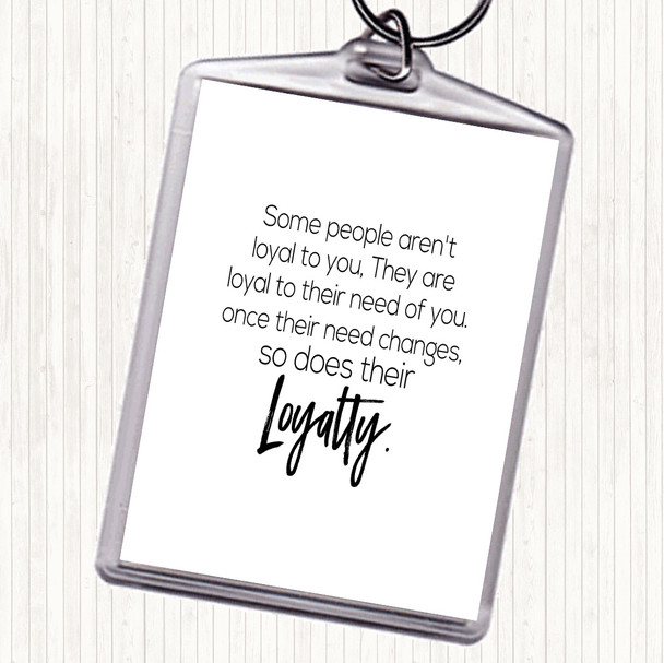 White Black Needs Change Quote Bag Tag Keychain Keyring