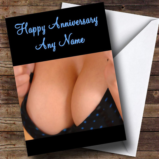 Sexy Cleavage Personalised Anniversary Card