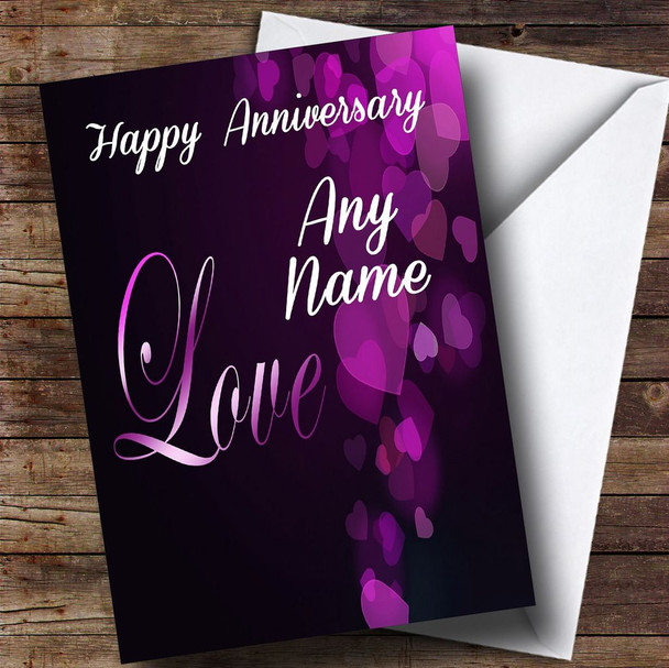 Gorgeous Purple Love Personalised Anniversary Card