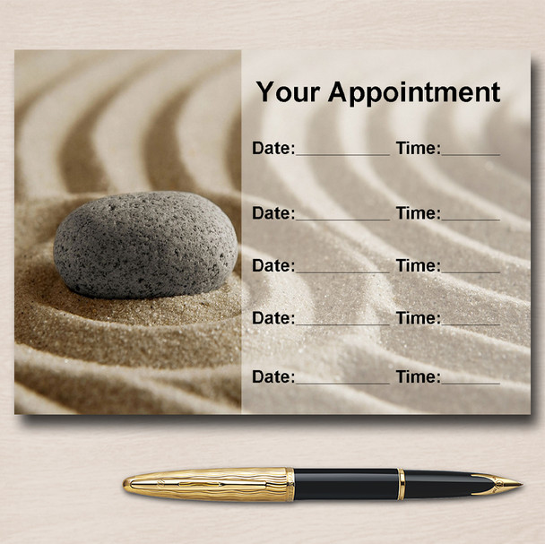 Beauty Salon Spa Treatment Massage Stone Sand Personalised Appointment Cards