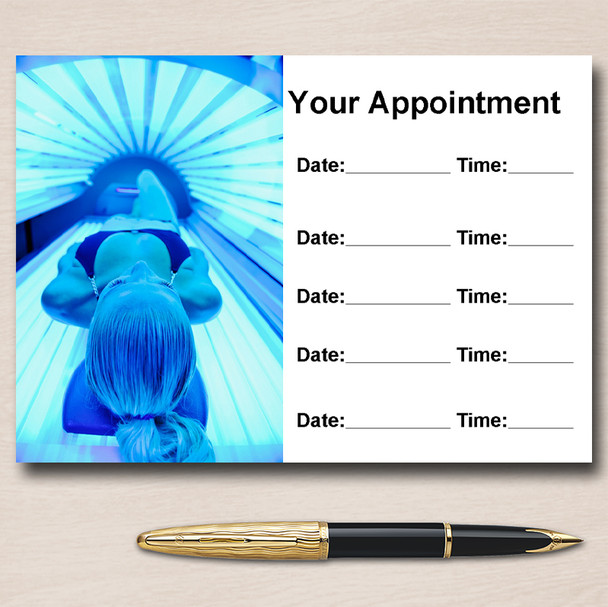 Sunbed Tanning Studio Personalised Appointment Cards