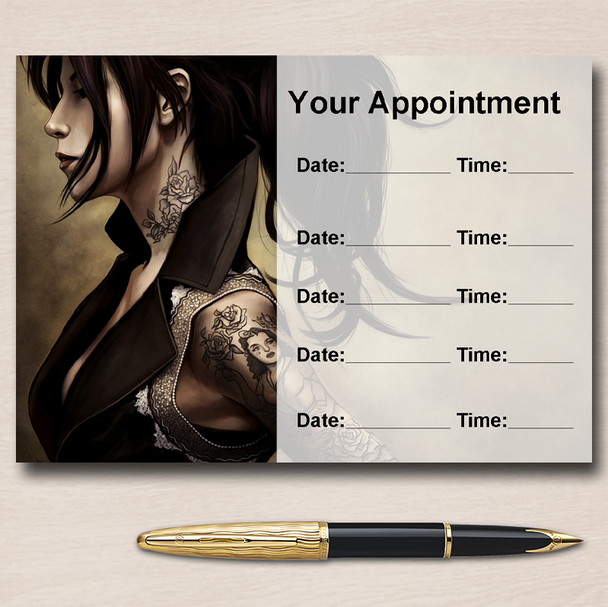 Tattoo Studio Tattooist Artist Personalised Appointment Cards