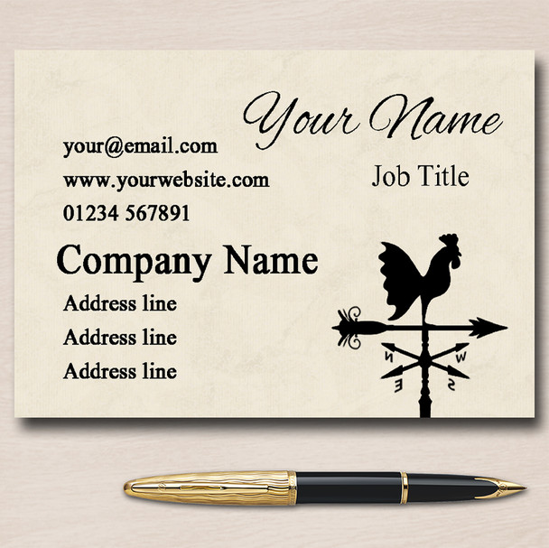 Beige Weather Vein Personalised Business Cards