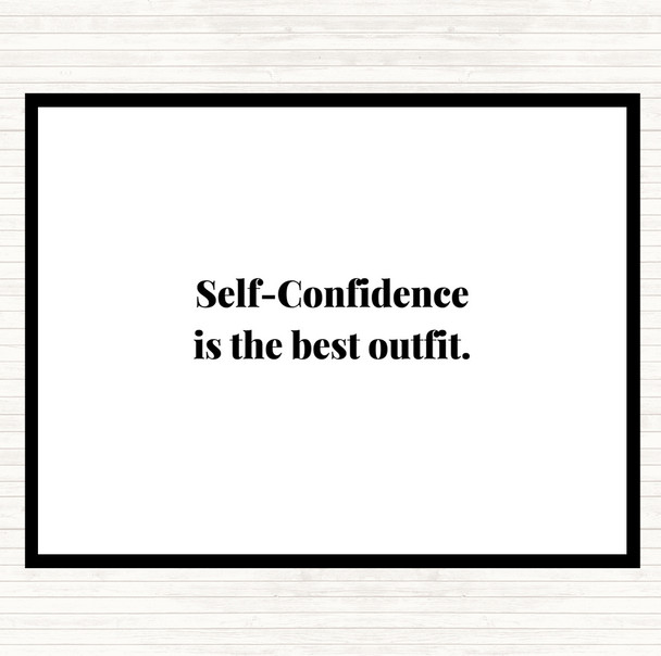 White Black Self Confidence Quote Mouse Mat Pad