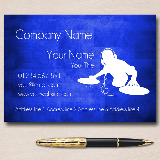 Blue DJ Personalised Business Cards