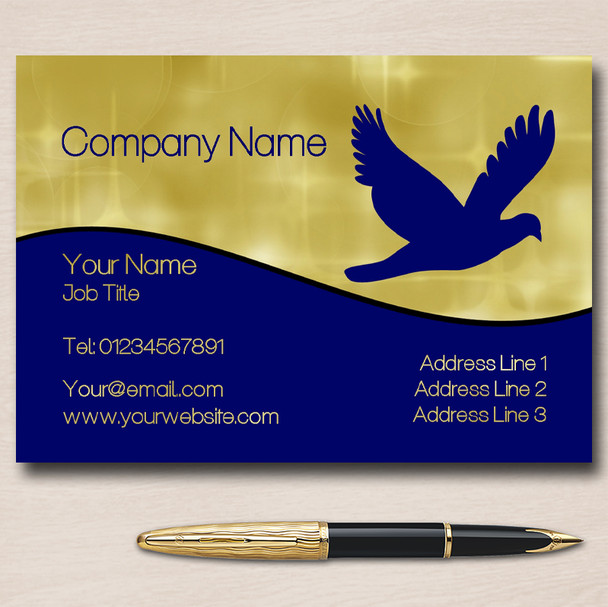 Blue Gold Eagle Personalised Business Cards
