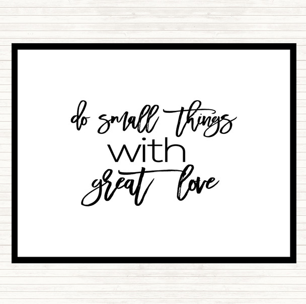 White Black Small Things Quote Mouse Mat Pad