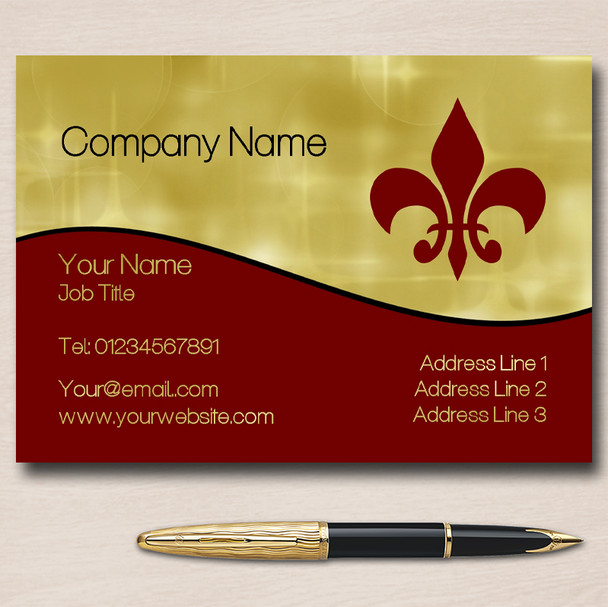 Gold Red Executive Personalised Business Cards