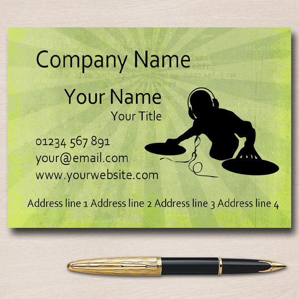 Green Line DJ Personalised Business Cards