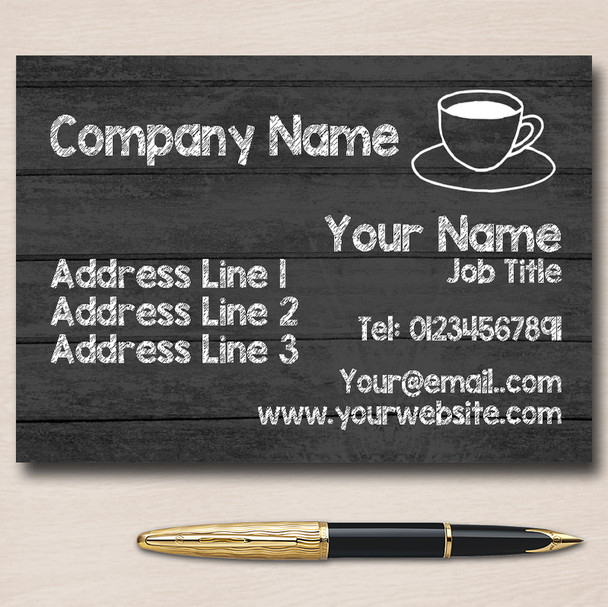 Grey Wood Coffee Personalised Business Cards