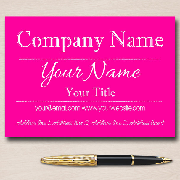 Hot Pink Classique Personalised Business Cards