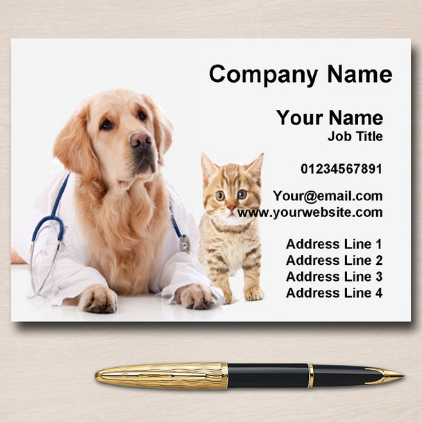 Dog Cat Vet Veterinary Practice Personalised Business Cards