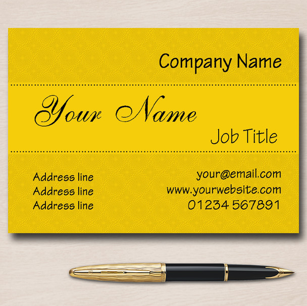 Swirly Yellow Personalised Business Cards