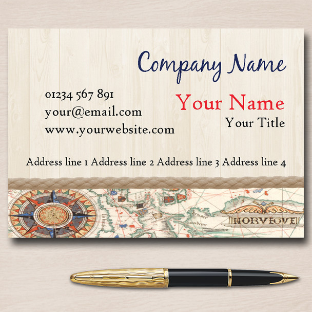 Vintage Nautical Personalised Business Cards