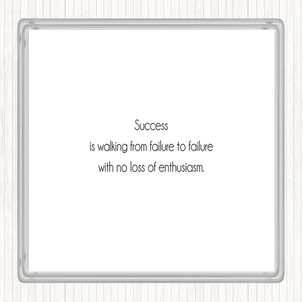 White Black Success Is Walking From Failure Quote Drinks Mat Coaster