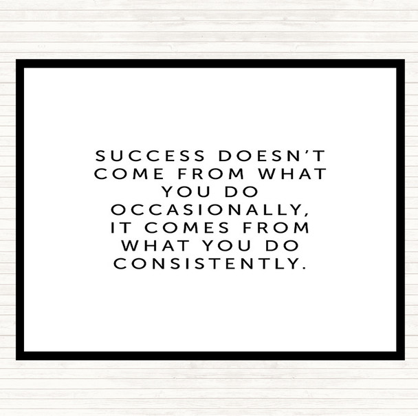 White Black Success Quote Dinner Table Placemat